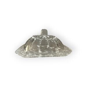 Vintage Federal Glass Columbia Covered Butter Dish